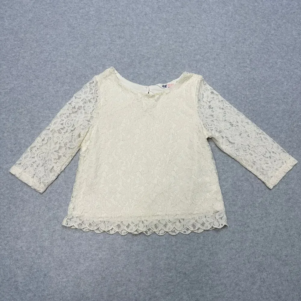 Bundle Girls L H&M White Lace Long Sleeve Top Old Navy Ballerina Jeggings Jeans